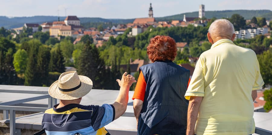 Blick von der Dachterasse des Altenheims auf die Altstadt Sulzbach-Rosenbergs